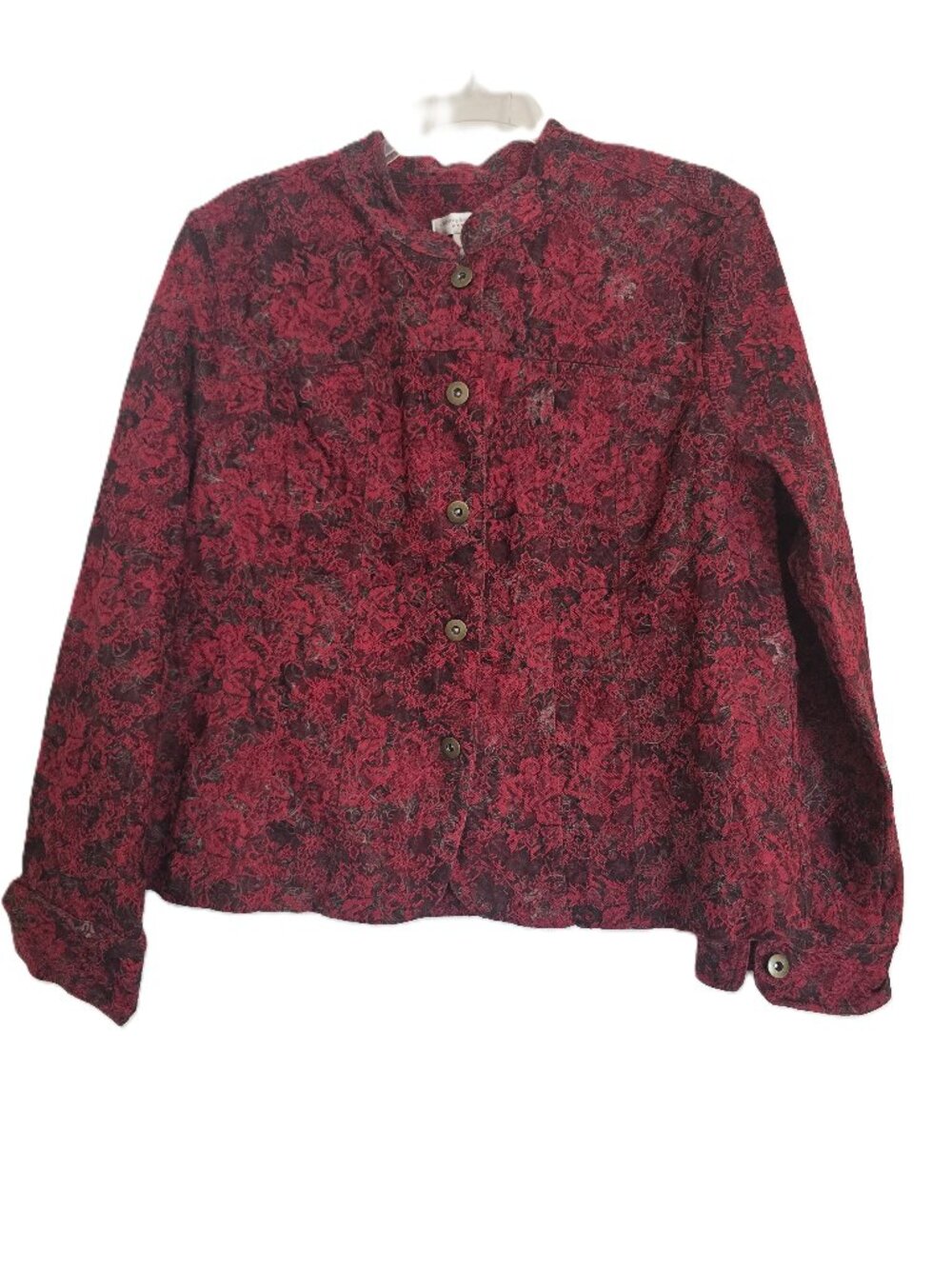 Christopher & Banks Petite Floral Jacquard button Down Jacket PXL